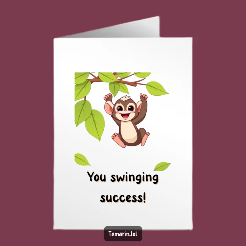 Free Printable Swinging Monkey Congrats Card - Funny Downloadable Gift