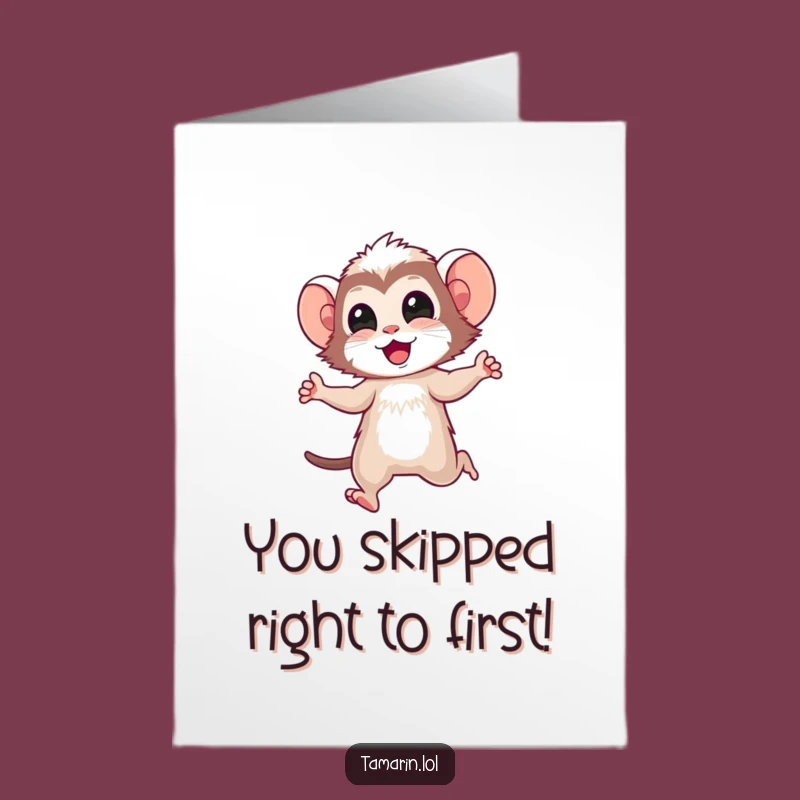 Free Printable Tamarin Congrats Card: Happy Skip Downloadable Celebration