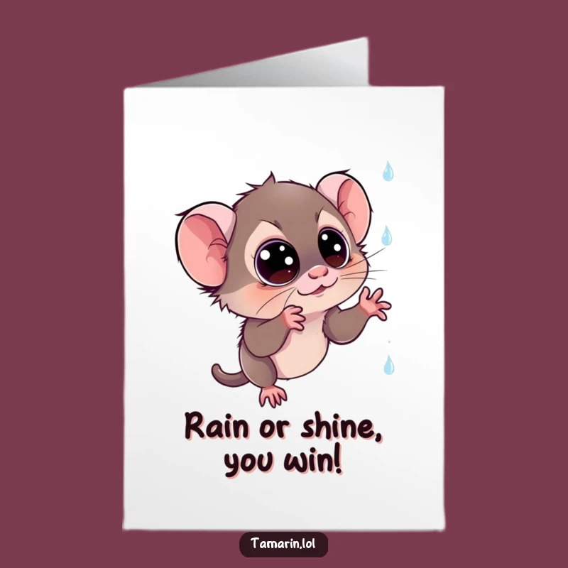 Free Printable Congrats Card: Funny Tamarin Sparkle Rain Downloadable Gift