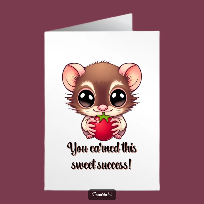 Free Printable Congrats Card: Tamarin Eyes Berry - Celebrate Your Prize Downloadable Gift