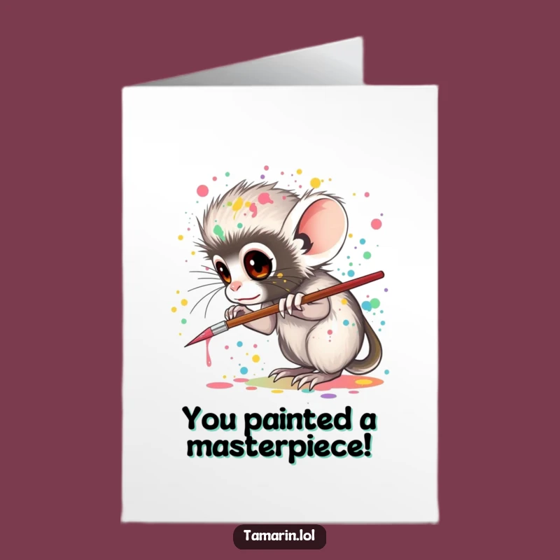 Free Printable Congrats Card: Tamarin Art Splash Downloadable Gift