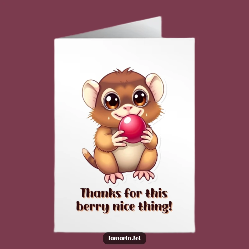 Free Printable Tamarin Thank You Card: Berry Grateful Downloadable Gift