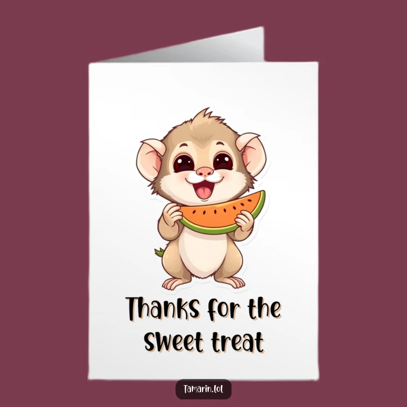 Free Printable Thank You Card: Tamarin's Fruity Thanks - Funny Downloadable Gift