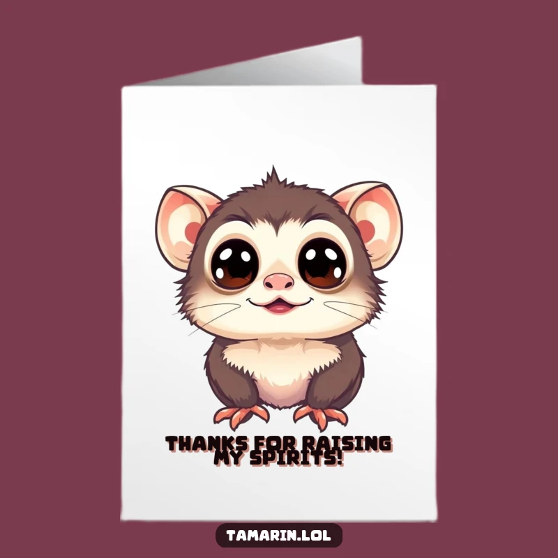 Free Printable Wide-Eyed Tamarin Thank You Card Funny Downloadable Gift for Gratefulness