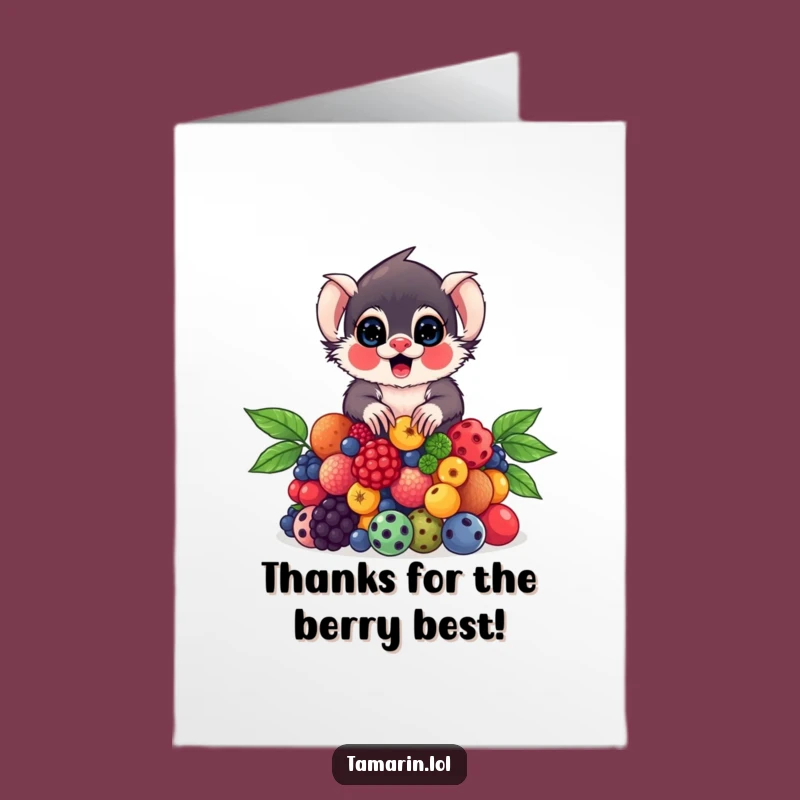 Grateful Free Printable Thank You Card: Tamarin Berry Balance, Funny Downloadable Gift of Thanks