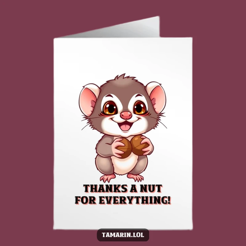 Free Printable Mischievous Tamarin Thank You Card Funny Downloadable Gift for Helpers