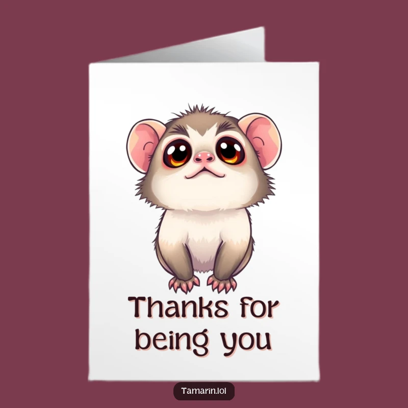 Free Printable Thank You Card: Cute Tamarin's Gratitude, Funny Downloadable!