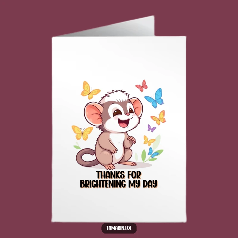 Free Printable Thank You Card: Tamarin Butterfly Gratitude for a Sweet Downloadable Gift