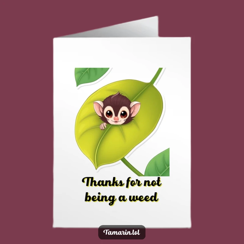 Free Printable Tamarin Thank You Card: Funny Jungle Gratitude Downloadable Gift for Friends