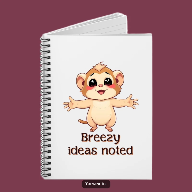 Funny Tamarin Nature Journal - Embracing Breeze Character, Creative Gift