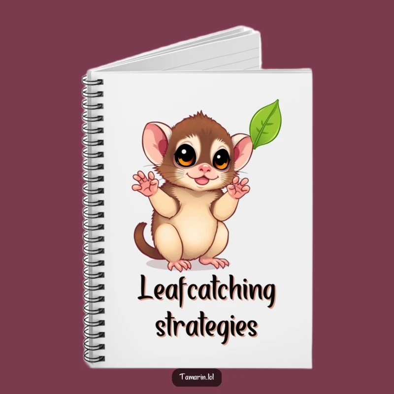 Funny Leaf-Catching Tamarin Notebook: Playful Monkey Journal, Jot Down Thoughts with Nature's Charm, Funny Gift