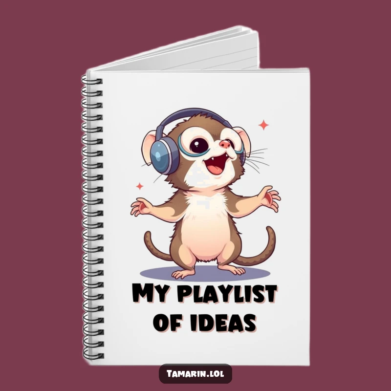Funny Tamarin DJ Notebook: Groovy Monkey Journal, Perfect Funny Gift