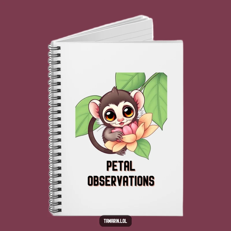 Funny Tamarin Flower Notebook: Curious Primate Journal, Sweet Funny Gift for Writers