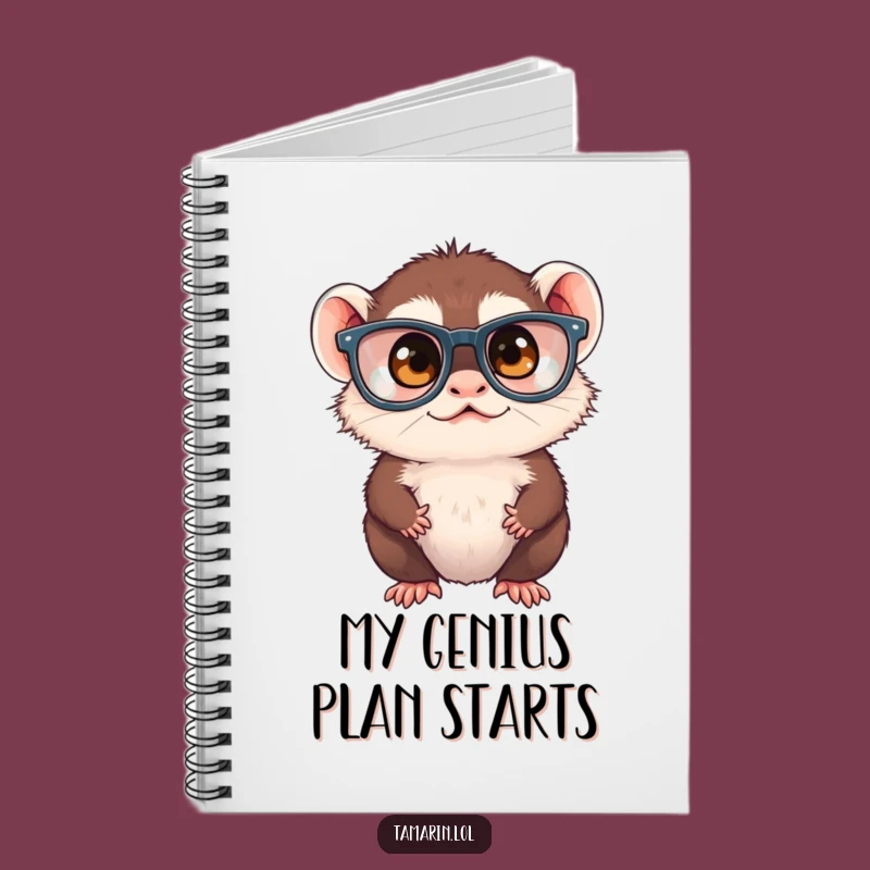 Funny Tamarin Squinting Notebook - Journal Oversized Glasses Monkey Idea Gift