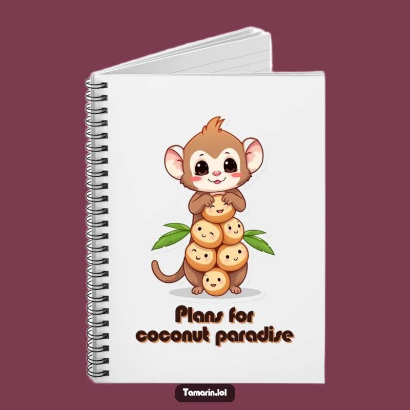 Funny Tamarin Coconut Balance Notebook: Monkey Journal, Perfect Tropical Gift
