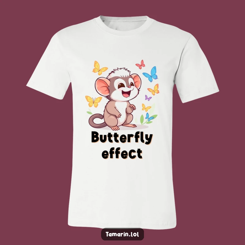 Funny Tamarin Butterfly Joy T-Shirt - Giggling Character Tee, Perfect Gift