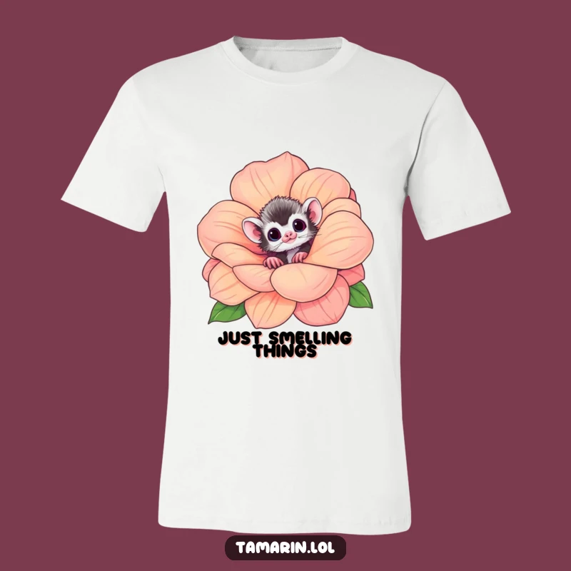 Funny Tamarin Flower T-Shirt - Cute Curious Monkey Tee Gift