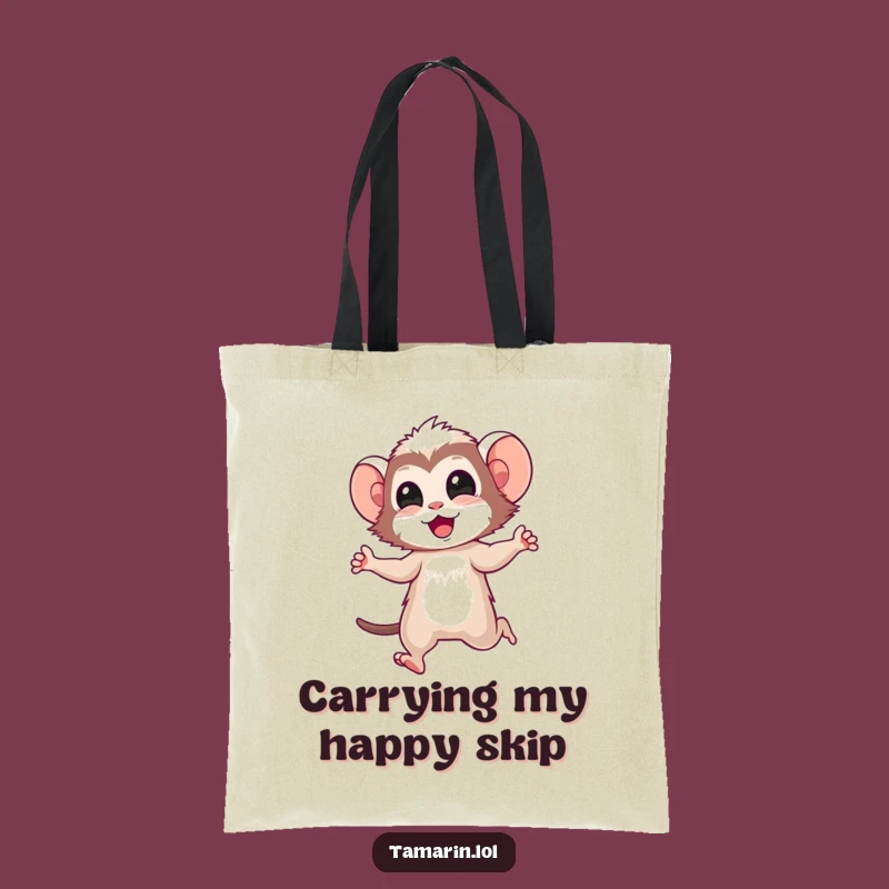 Funny Tamarin Skip Tote Bag: Carry Your Essentials with Primate Charm