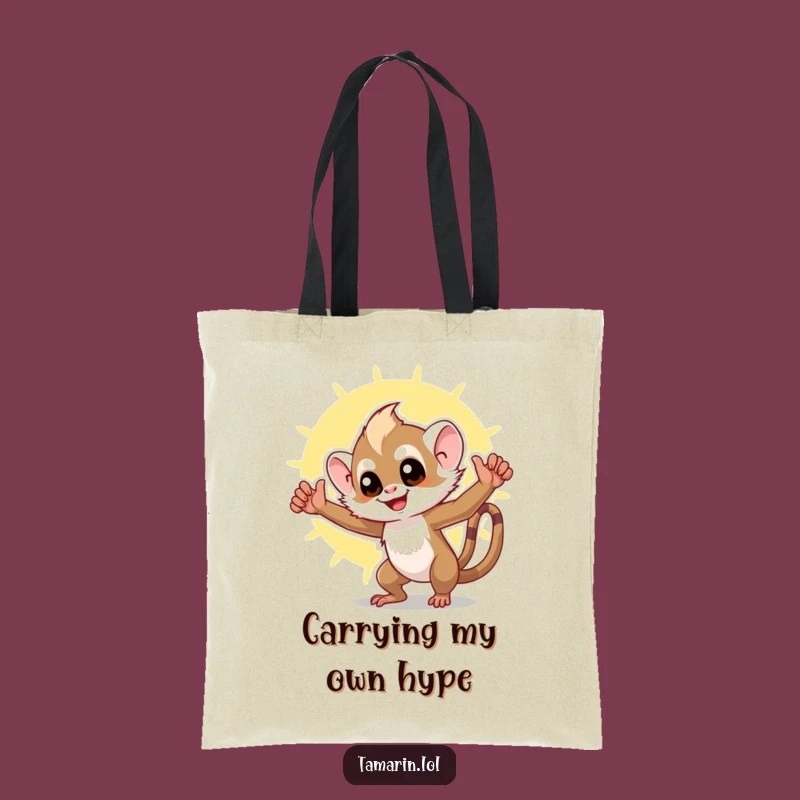 Funny Tamarin Triumph Tote Bag: Carry Your Success with this Hilarious Monkey Bag