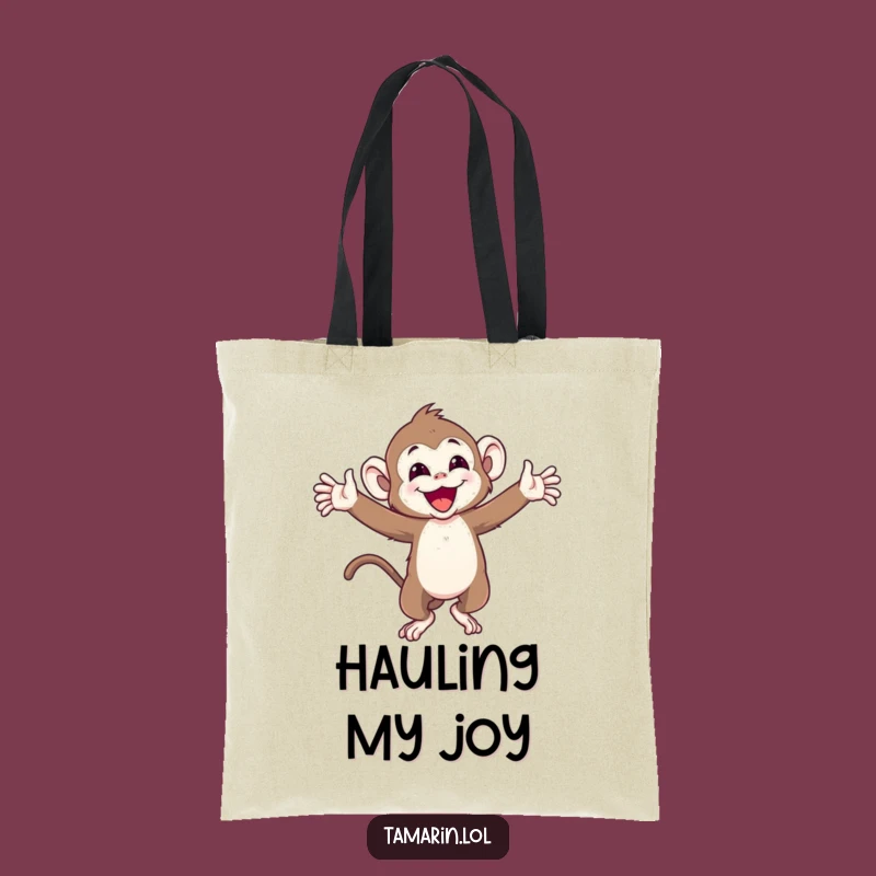 Funny Joyful Tamarin Monkey Tote Bag: Carry Your Happiness!