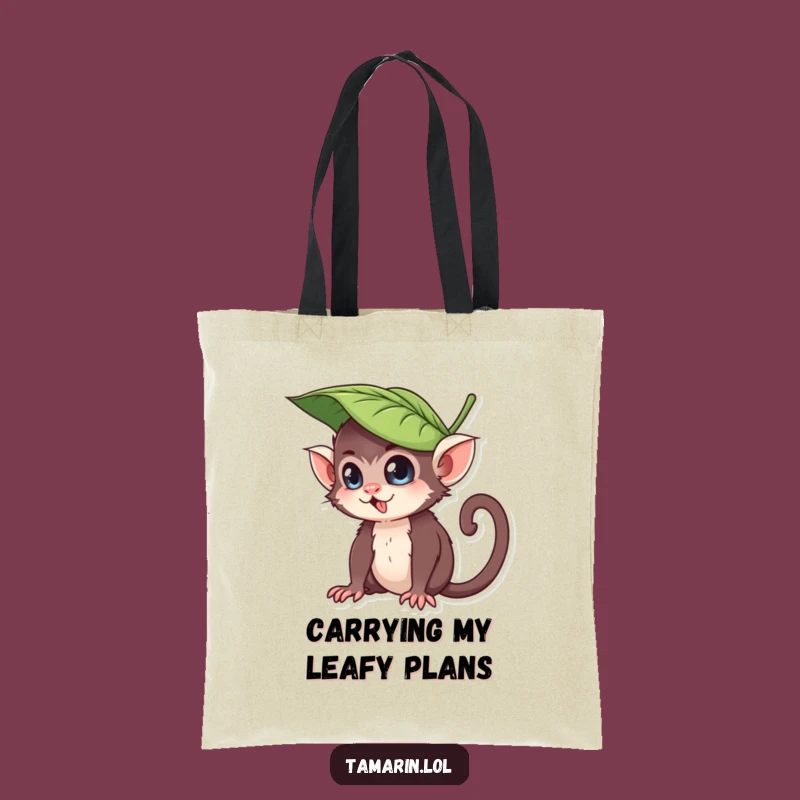 Funny Leaf Hat Tamarin Tote Bag: Carry Your Playful Spirit with This Mischievous Design