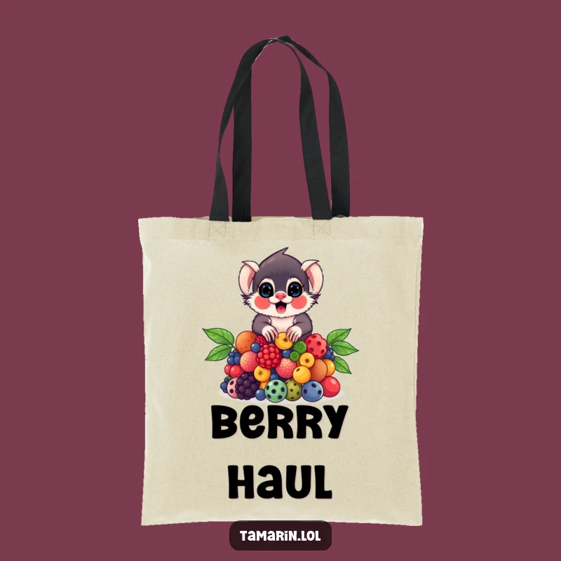 Funny Tamarin Berry Tote Bag: Durable Primate Juggling Bag, Chic Funny Gift Accessory