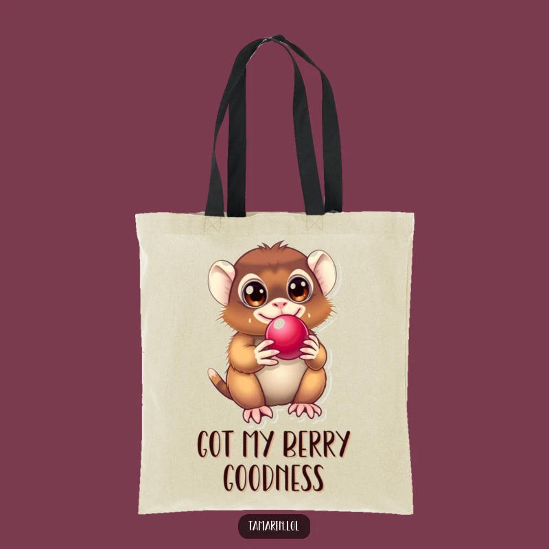 Funny Tamarin Tote Bag: Cute Primate Berry Holder, Stylish Funny Gift!