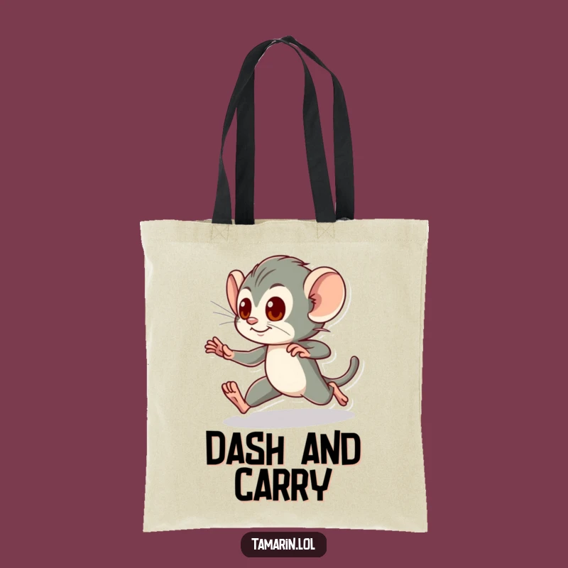 Funny Tamarin Tote Bag: Energetic Dash Design, Perfect Funny Gift for Busy Bees!