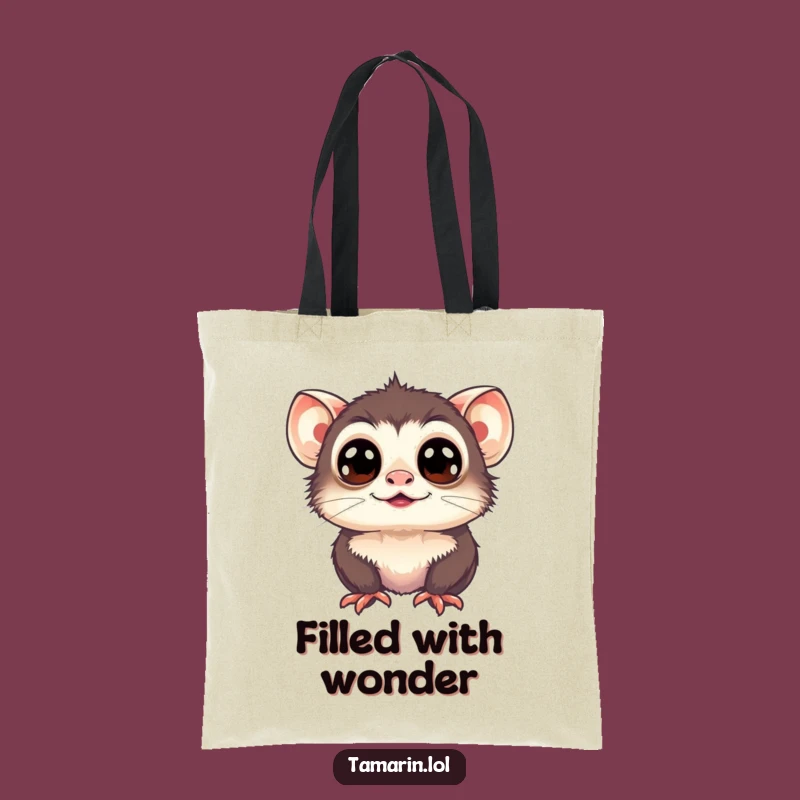 Funny Tamarin Wide Eyes Tote Bag: Upward Glee - Stylish & Hilarious Gift for Essentials