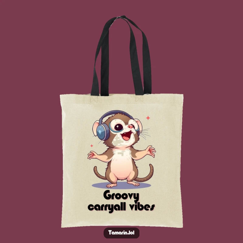 Funny Tamarin DJ Tote Bag: Musical Monkey Carryall, Perfect Funny Gift