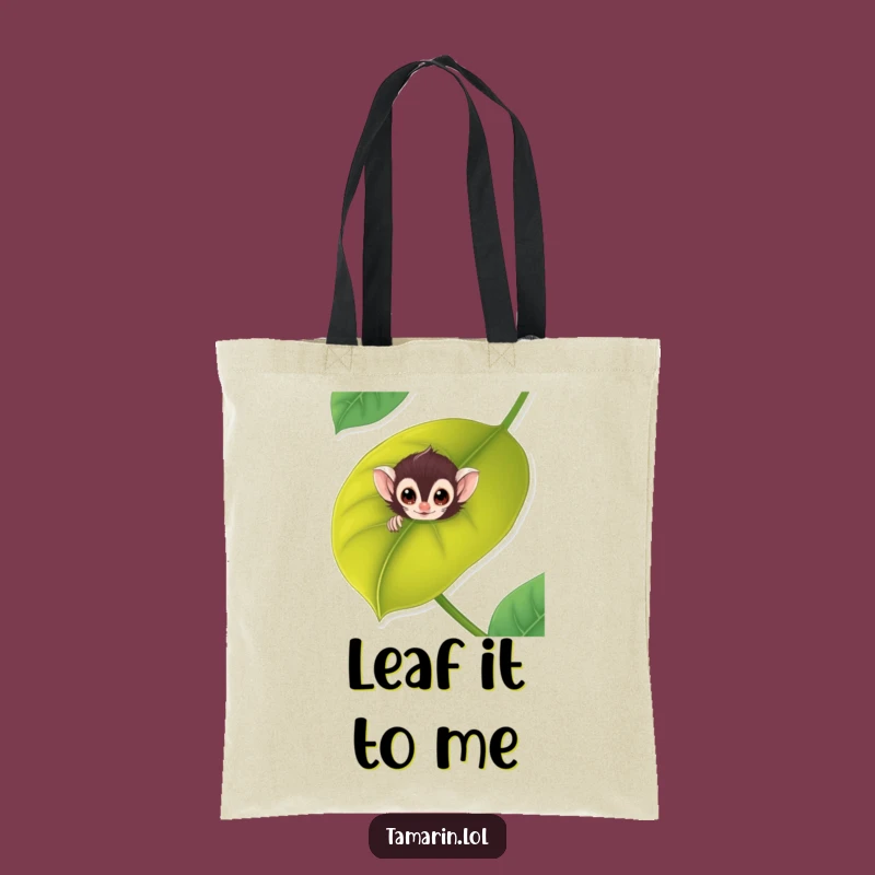 Funny Tamarin Leaf Peek Tote Bag: Chic Primate Carry-all & Funny Gift