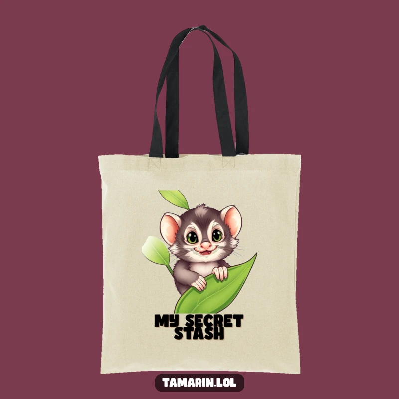 Funny Tamarin Tote Bag: Cheeky Grin Design, Perfect Funny Gift for Sneaky Shoppers!